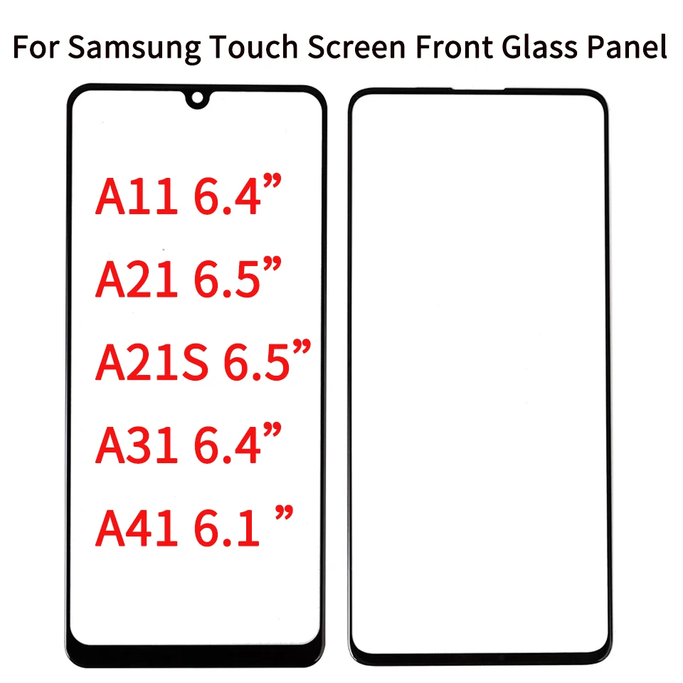 

50Pcs For Samsung Galaxy A11 A115F A21S A217 A21 A31 A315 A41 A415 Touch Screen Front Glass Panel LCD Outer Lens With OCA Glue