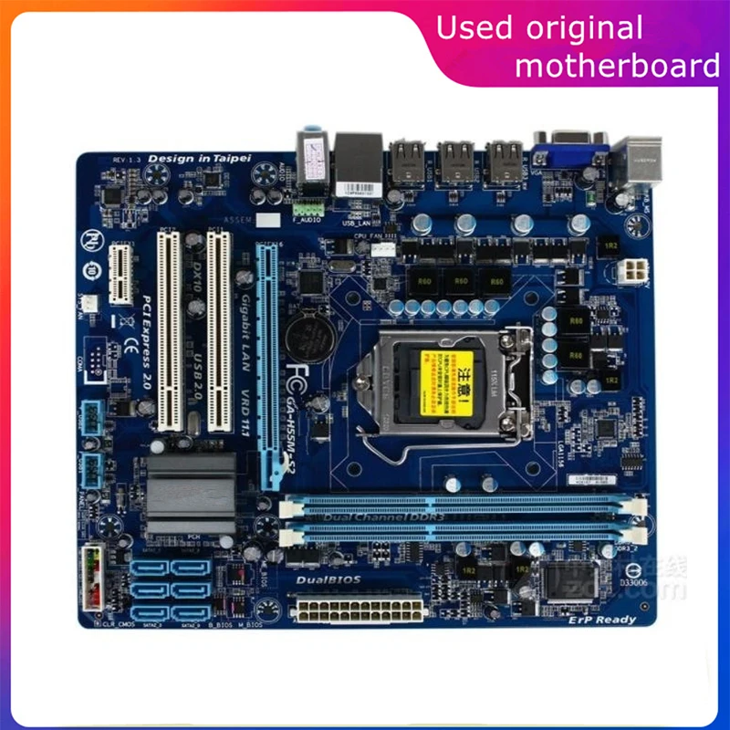 Б/у материнская плата LGA 1156 для Intel H55 GA-H55M-S2 компьютера USB2.0 SATA2 DDR3 8G десктопная материнская плата