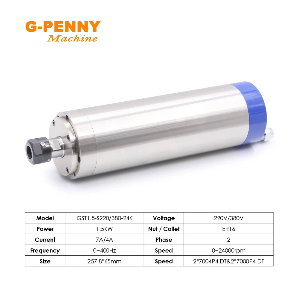 G-Penny 1 5 кВт ER16 65 мм электродвигатель шпинделя с водяным охлаждением и регулятор