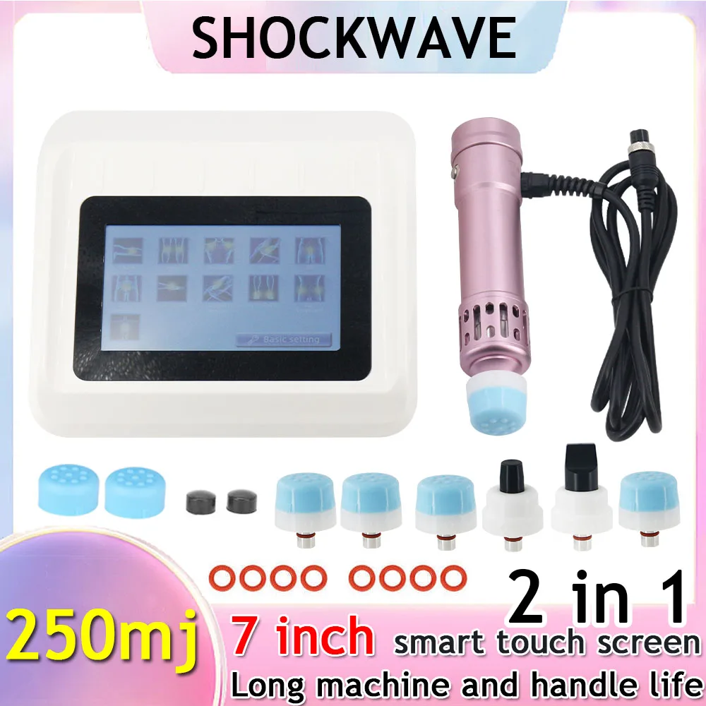 

Внешнее оборудование для ухода за здоровьем Shockwave, физиотерапевтическая машина для ударно-волновой терапии 250mj, сенсорный экран для лечения боли