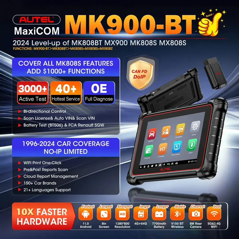Autel MaxiCOM MK900BT MK900-BT двунаправленный диагностический сканер Обновление активных
