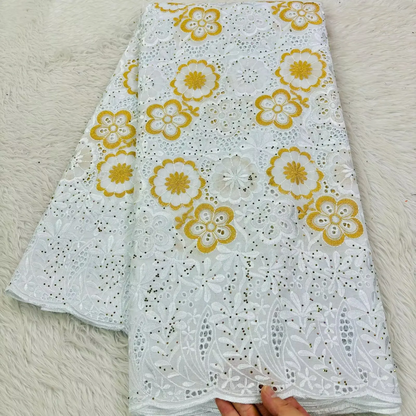 2024 африканская кружевная ткань высокое качество вышивка швейцарская вуаль