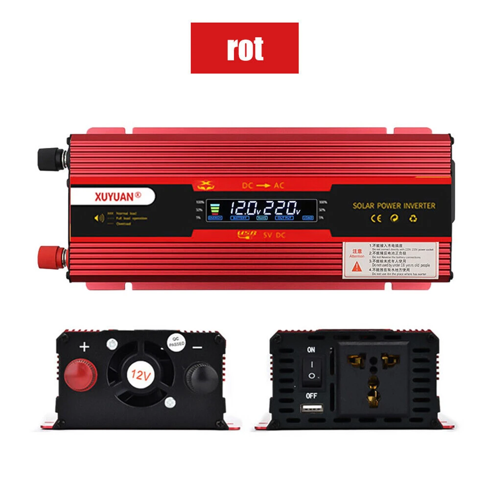 

1 Pc 600W Voltage Converter 12/24V To 230V LCD Inverter Dual USB Power Inverter For Household Appliances Accessories