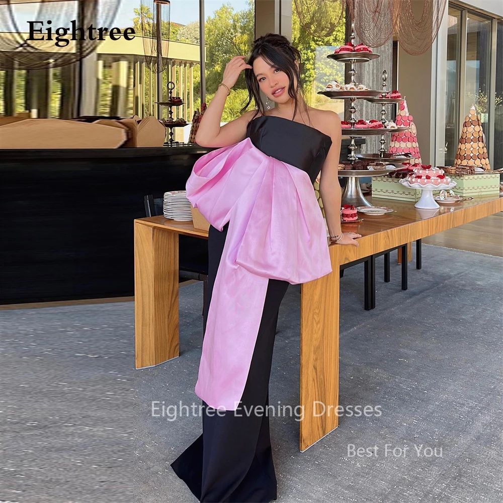 Вечернее платье с большим бантом контрастных цветов