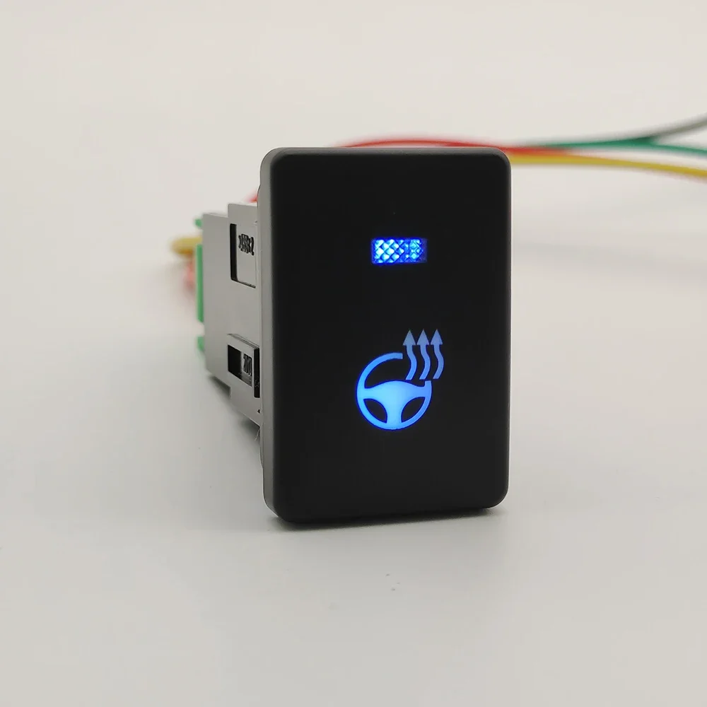 

1 шт., оранжевый/зеленый/синий светодиодный светильник, переключатель управления нагревом рулевого колеса, кнопка нагрева для Toyota RAV4 Camry Prius Corolla PRADO