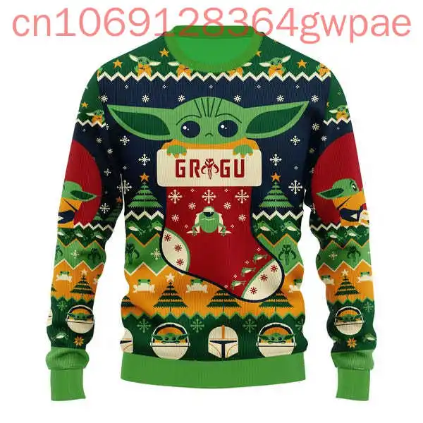 Disney Baby Yoda Ugly Christmas Sweater Cute для мужчин и женщин свитер Рождественский забавный