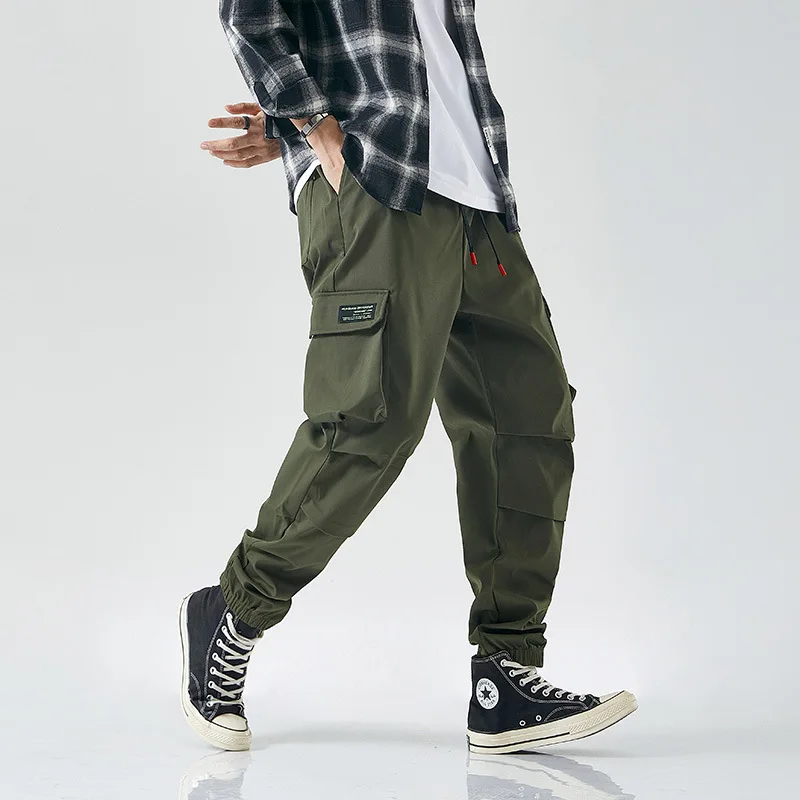

Мужские брюки-карго оверсайз, весна 2023, японские повседневные брюки, Молодежные трендовые свободные леггинсы с несколькими карманами, комбинезон