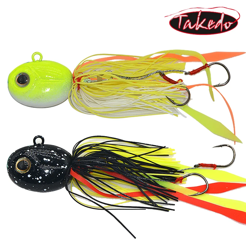 

TAKEDO JGL02 Simulated squid head flame moon bait hanging piece beard guy luya bait false bait lead hook