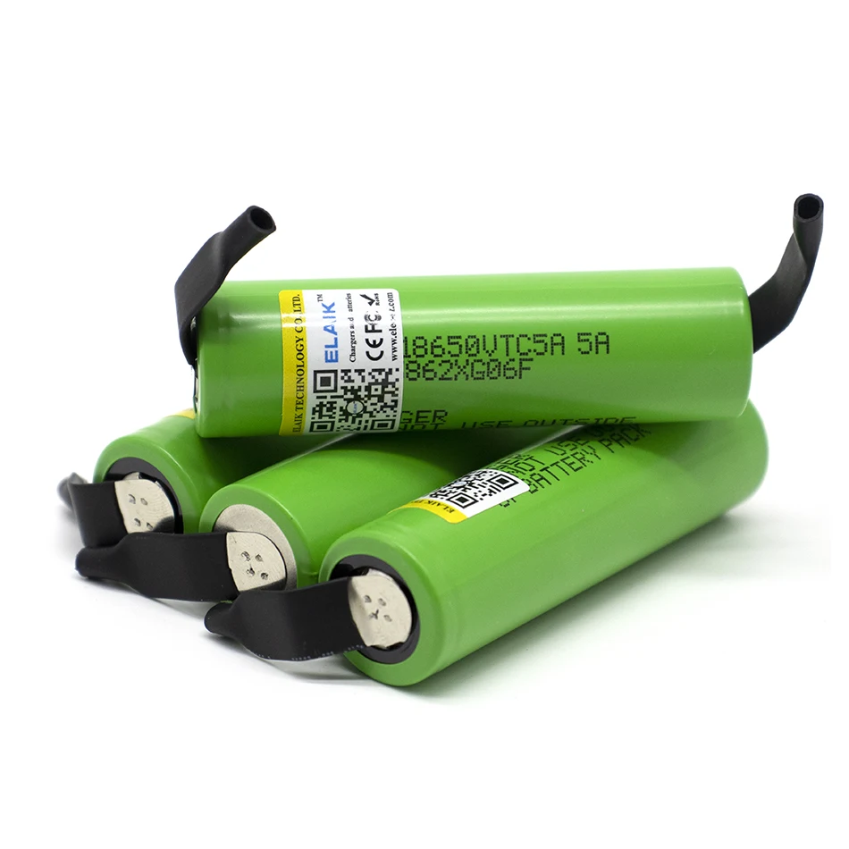 

18650 3.7V 2600mAh*4pcs Rechargeable lithium Battery Stable performance high quality cell power battery DIY+VTC5-Nickel sheet