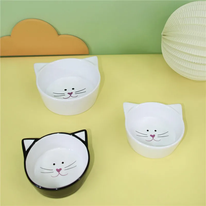 

Creative Cute Cat Food Bowl Small and Medium Cat Water Bowl Dog Food Storage Container Kawaii Ceramic Pet Supplies Dog Feeders