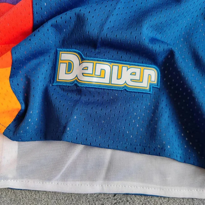 Спортивные штаны Денверский стиль Baskerball Джерси Nuggets вышивка Радуга