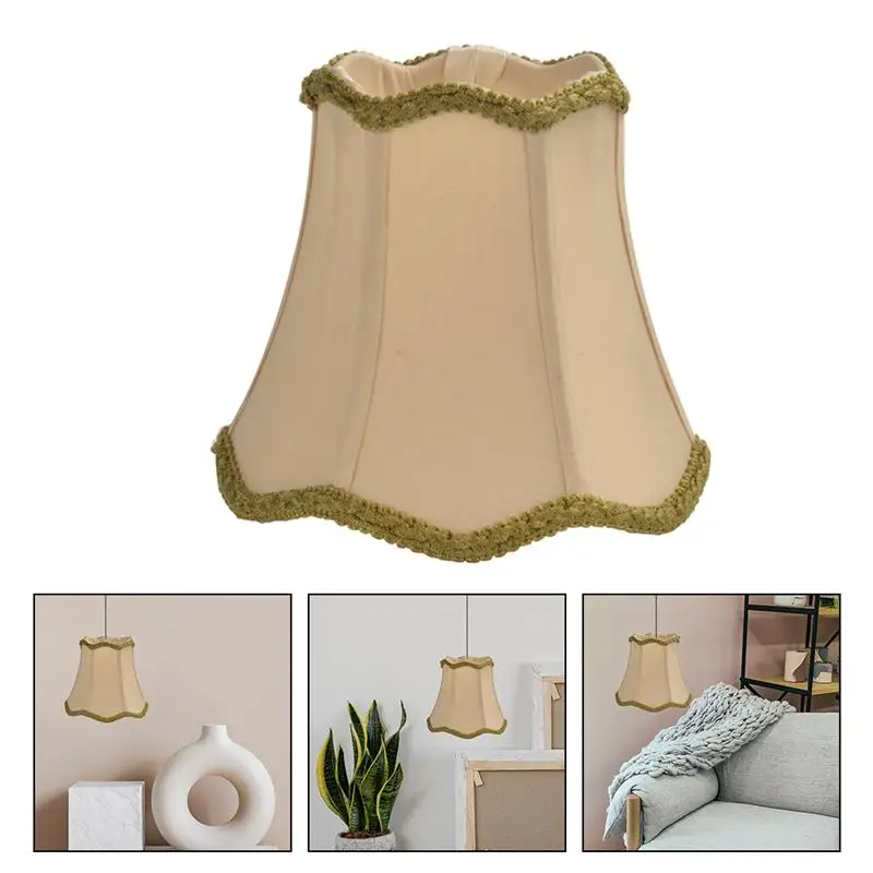 

European Style Lampshade Fabric Lampshade Ceiling Light Protector Cover Wave Chandelier Lampshad Wall Lamp Lampshade Lighting