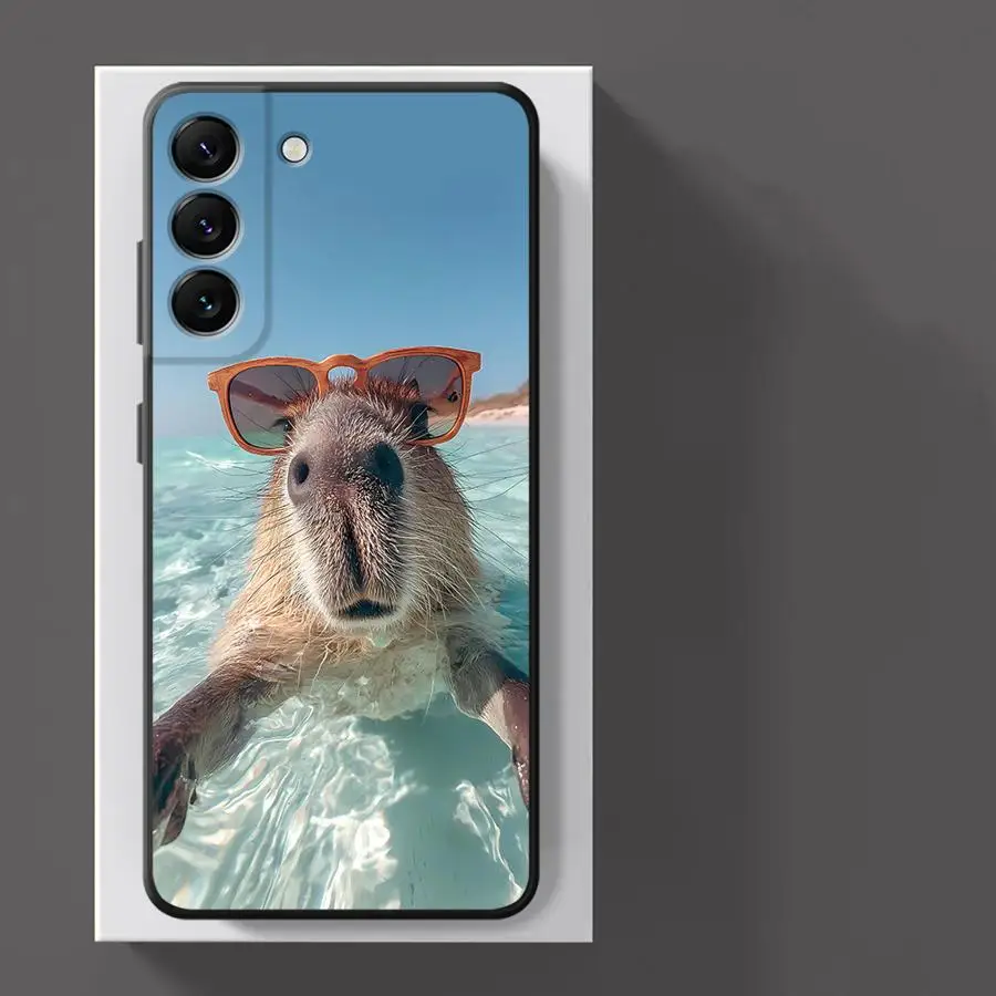 Фото Чехол для телефона Samsung Galaxy A57 A24 A73 A51 A55 A25 A26 A23 A53 A37 A22 A32 A72 A52 A36 A35 A71 с изображением капибары для отпуска №5
