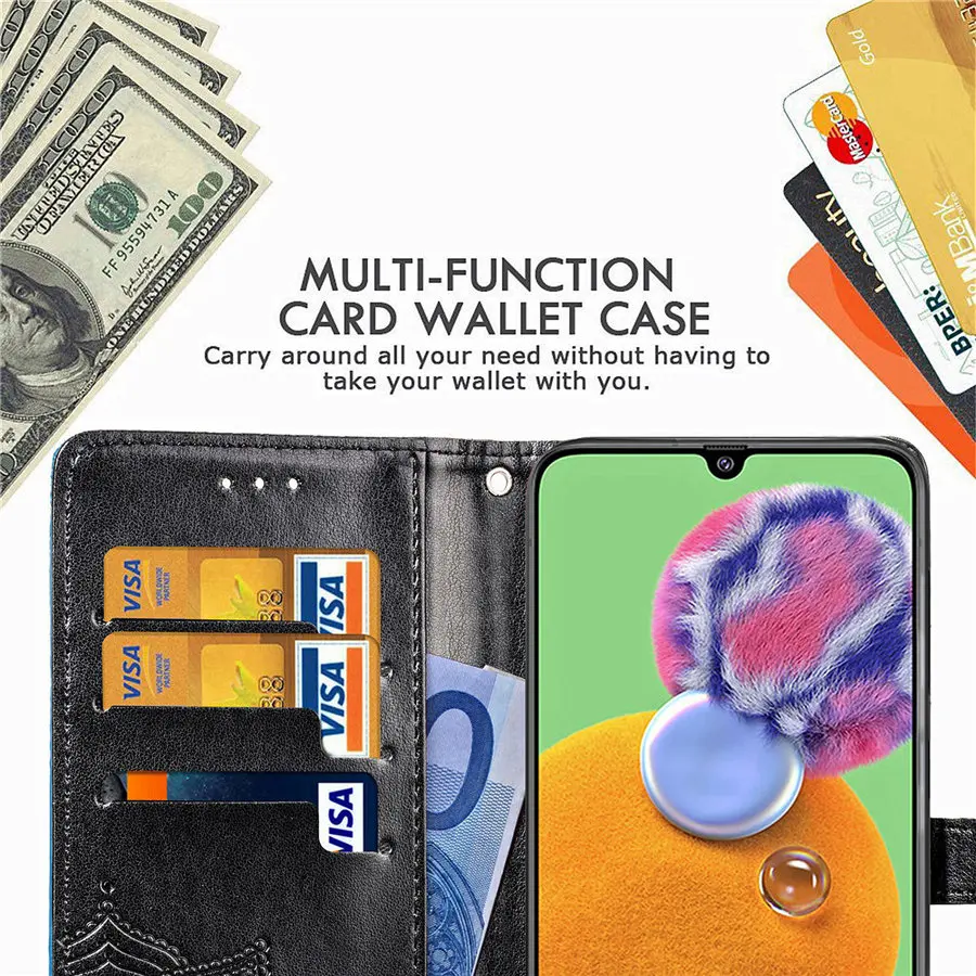 For Samsung Galaxy A03 Core A03S A12 A13 A23 A32 A33 A50 A51 A52 A53 A71 A72 A73 S22 Ultra S21 Plus S20 FE Datura Wallet Case