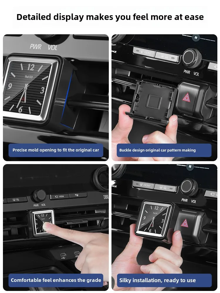 Фото Модификация аксессуаров для Toyota Alphard 40, автомобильные часы, центральная консоль, часы, механика, кварцевые часы, интерьер №5