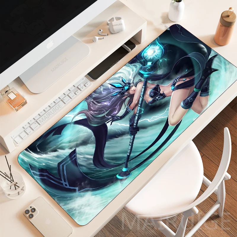 

400*900mm LOL Janna MousePad Elise Gaming Accessories Large Rubber Keyboard Mousepad Desk Mat Mouse Pad Anime Gamer Decoration