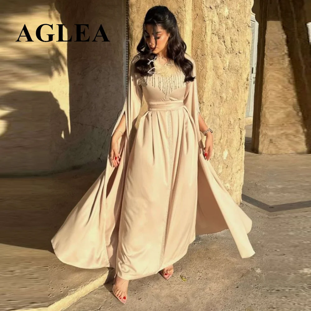 

Современные вечерние платья, длинные трапециевидные платья до щиколотки, элегантные вечерние платья с оборками Дубая для женщин 2023