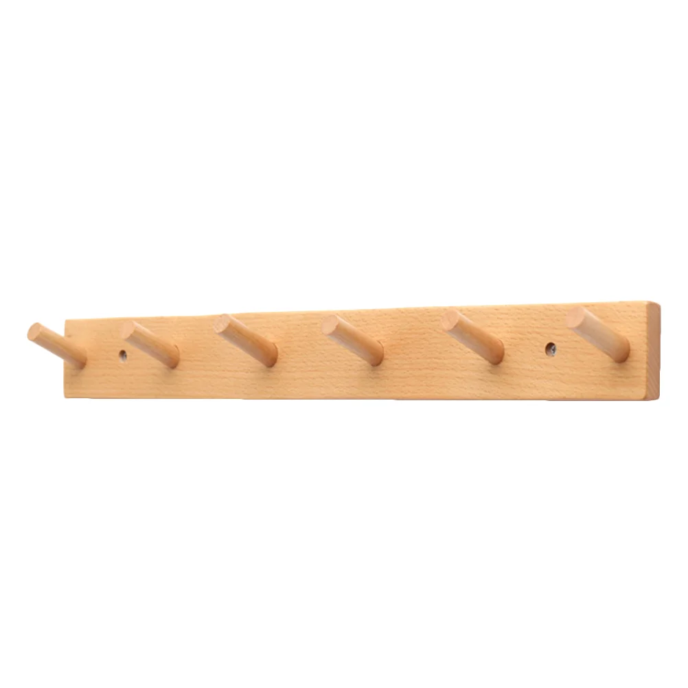 

Wall Coat Rack with Pegs Kitchen Wooden Hook Tree Branch Coat Hooks Wooden Peg Hook 6- Peg Wood Hook Rack