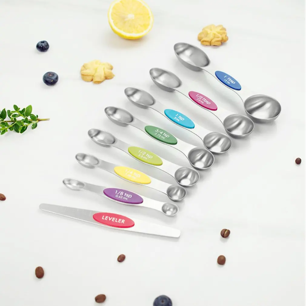 

Double head Food-grade Stainless Steel Baking Household Control Salt Spoon Durable Practical Measuring Seasoning Spoon