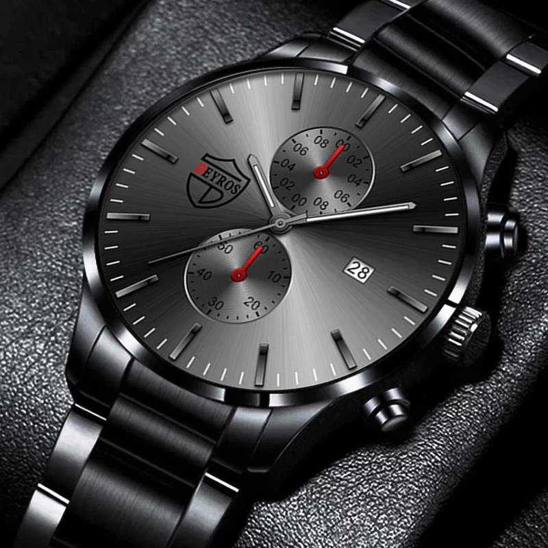 

Mode Herren Sport Uhren Luxus Männlichen Edelstahl Analog Luminous Quarz-armbanduhr Männer Business Casual Leder Uhr