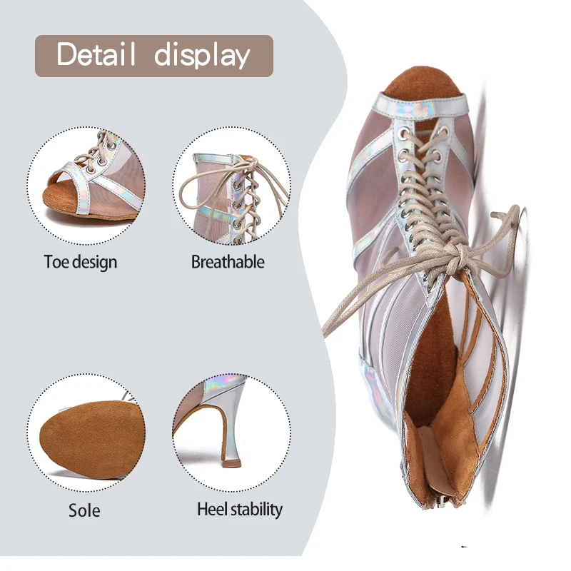 DKZSYIM Women's Party Boots Women Sexy stilettos High Heels Dance Shoes Black Gilrs Soft Sole Salsa Dancing Shoes Ballroom 2022