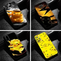 anime pokemon cute pikachu phone case for xiaomi redmi note 9 9t 9s 10 10s 10t 10 pro max 5g redmi 10 9 9t 9a 9c black