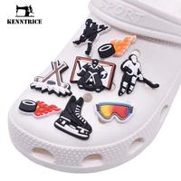 ice hockey silicone charms garden slipper baseball sport puck pvc backpacks decorations pins for croc shoe kids party gifts