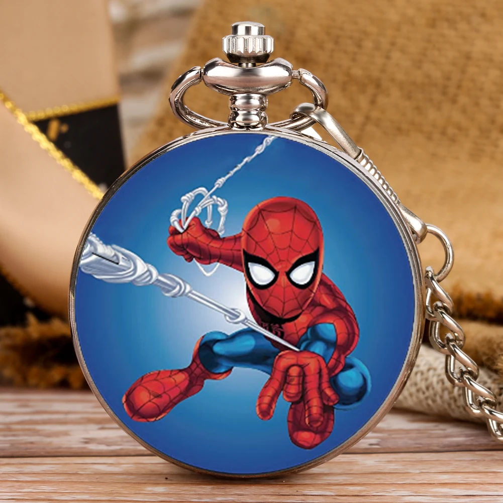 

Fashion Casual Quartz Pocket Watch Anime Character Pattern Slim Chain Roman Numeral Dial Pendant Necklace Watches Unique Gift