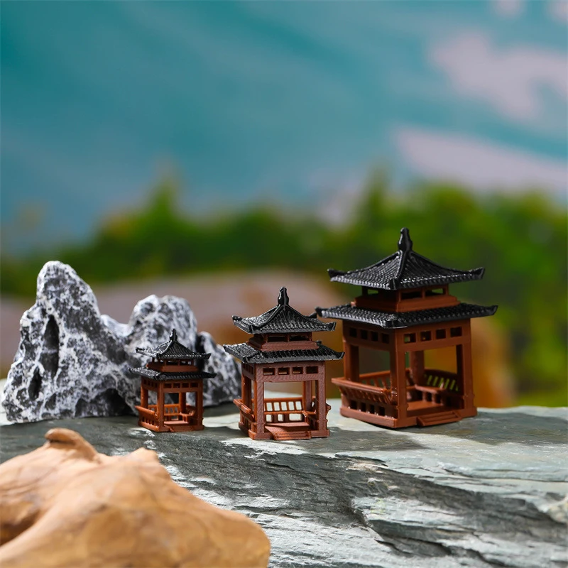 3 см 4 мини-статуя пагоды миниатюрная пагода бонсай беседка микро пейзаж