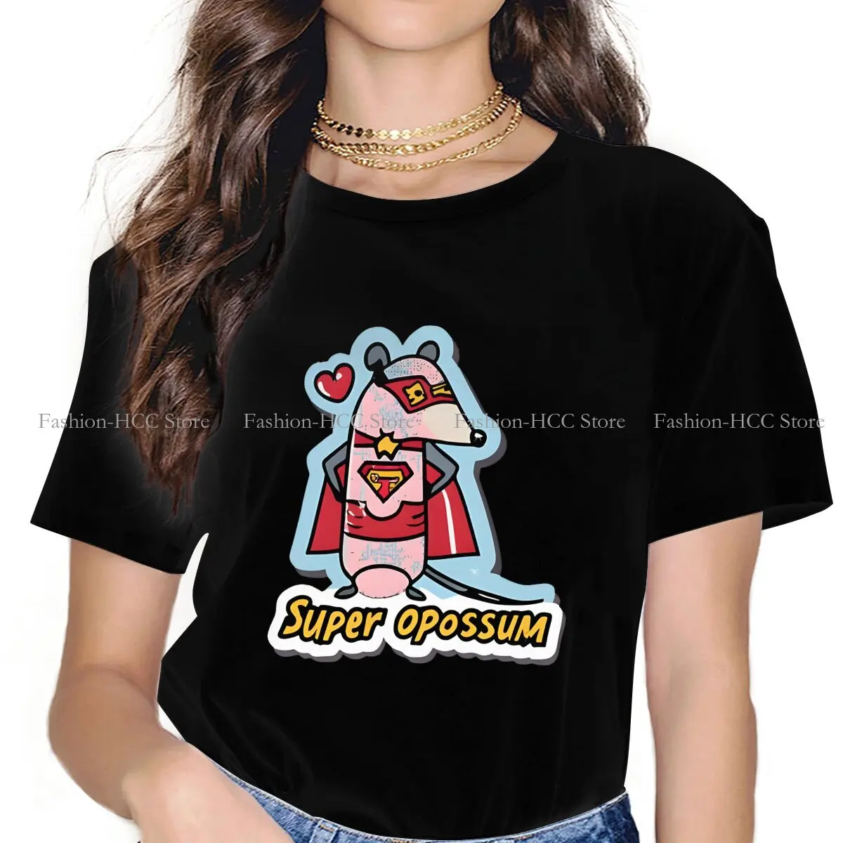 Футболка из полиэстера с круглым вырезом и надписью Superhero