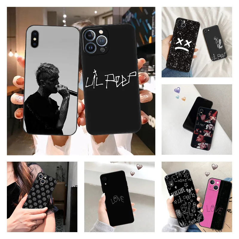 Черный матовый чехол для телефона iphone 16Pro 15 14 13 12 Mini 11 16 Pro Max 7 8 Plus X XS XR 15Pro l-Lil P-Peep Soft