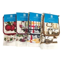 7pcs kitchen tool set cotton colorful printed 2 hand towels 2 square towels 1 glove 2 pot mats