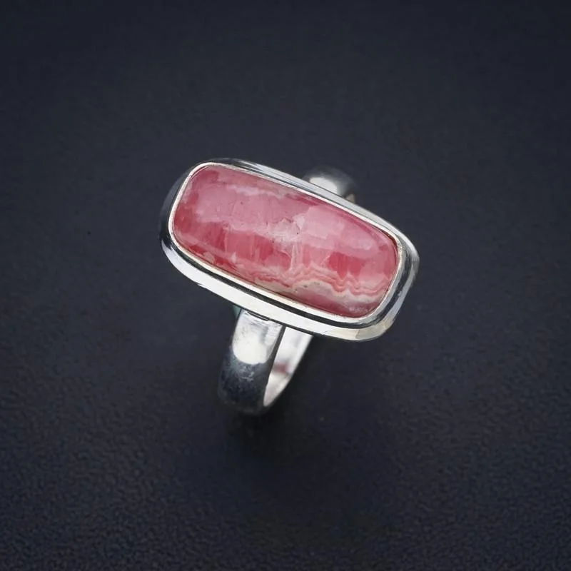 

StarGems Rhodochrosite Handmade 925 Sterling Silver Ring 7 F1847