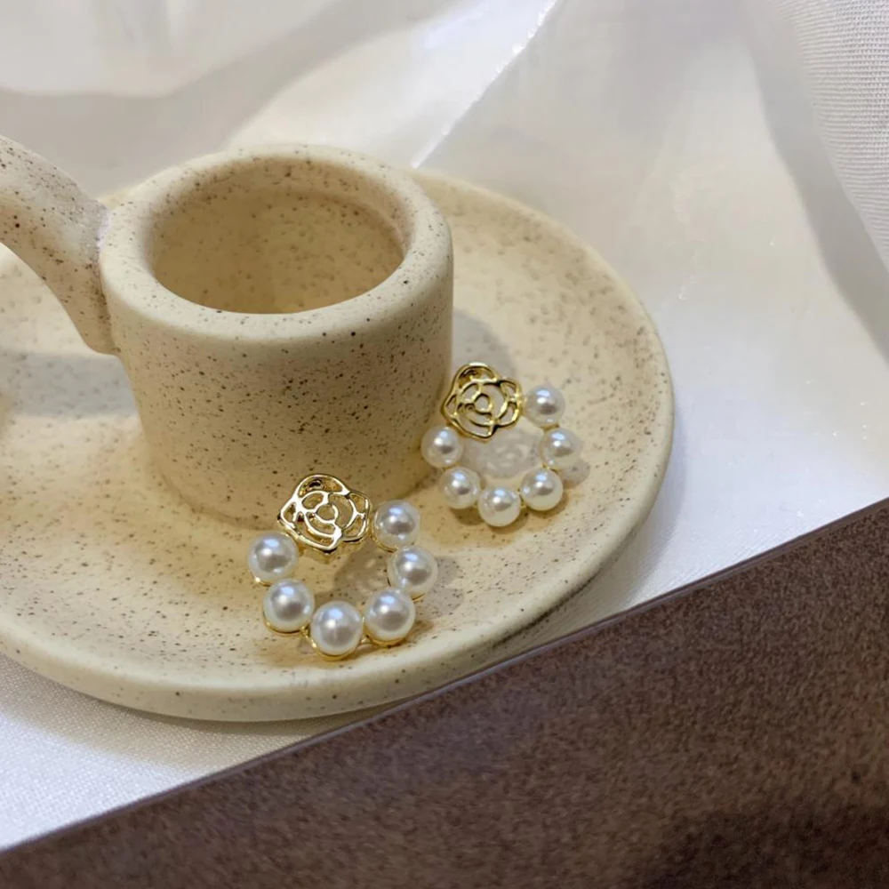 Серьги в стиле ретро с покрытием 14k женские серьги из настоящего золота полые