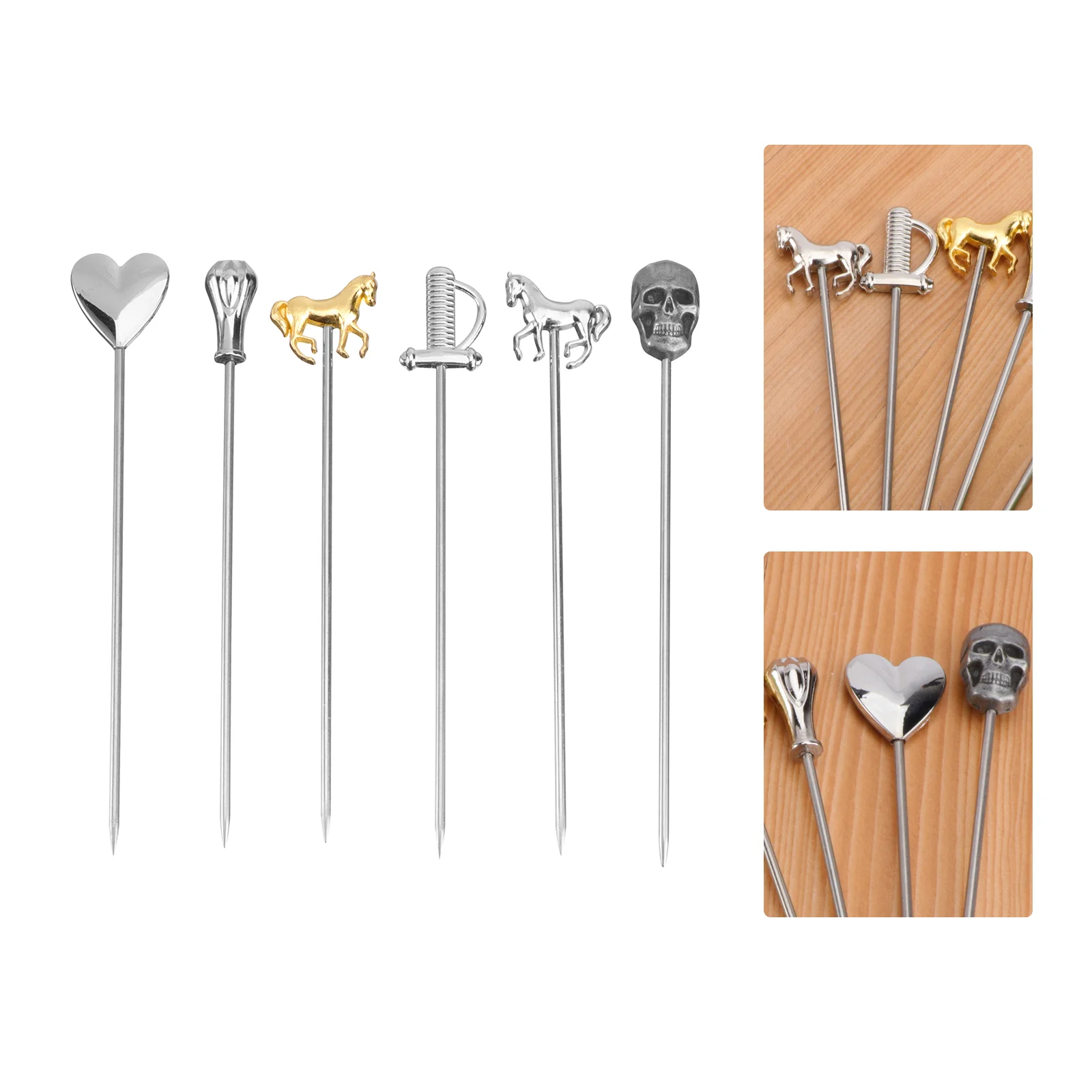 

Cocktail Skewers Picks Garnish Mary Stick Drink Toothpicks Appetizer Sticks Olives Appetizers Stainless Steel Martini Set