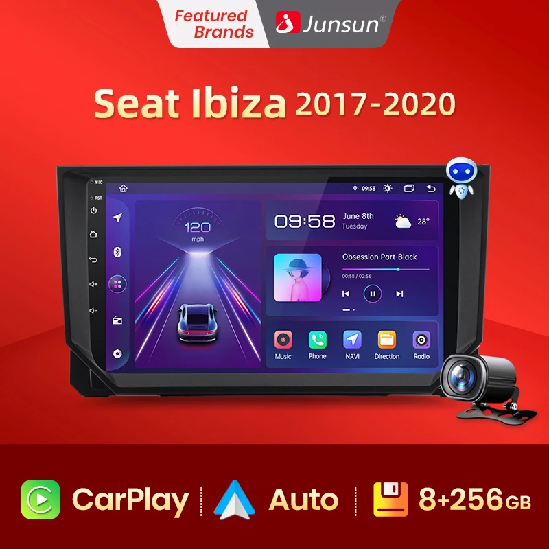 Junsun V1 Pro 8G + 128G для Seat Ibiza 2017 - 2020 Android автомобильное радио видео плееры CarPlay Авто GPS No 2