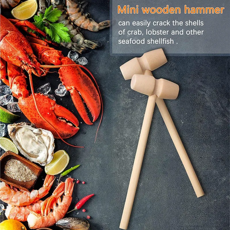 48 шт. мини деревянный молоток краб лобстер из твердой древесины ударная игрушка