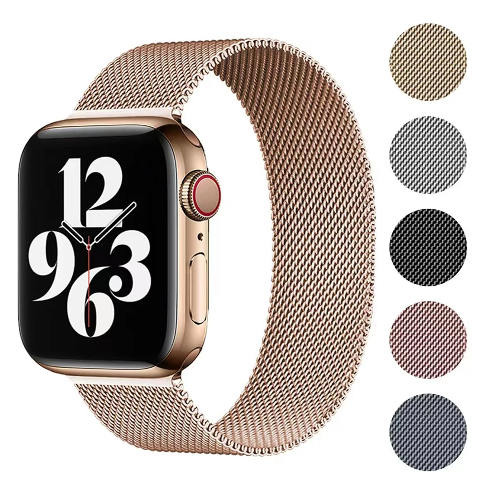 Metal Strap For Apple watch band 44mm 40mm 45mm 41mm 49mm 42mm 38mm 44 45 mm Milanese Loop Bracelet iwatch Series 7 se 3 4 5 6 8