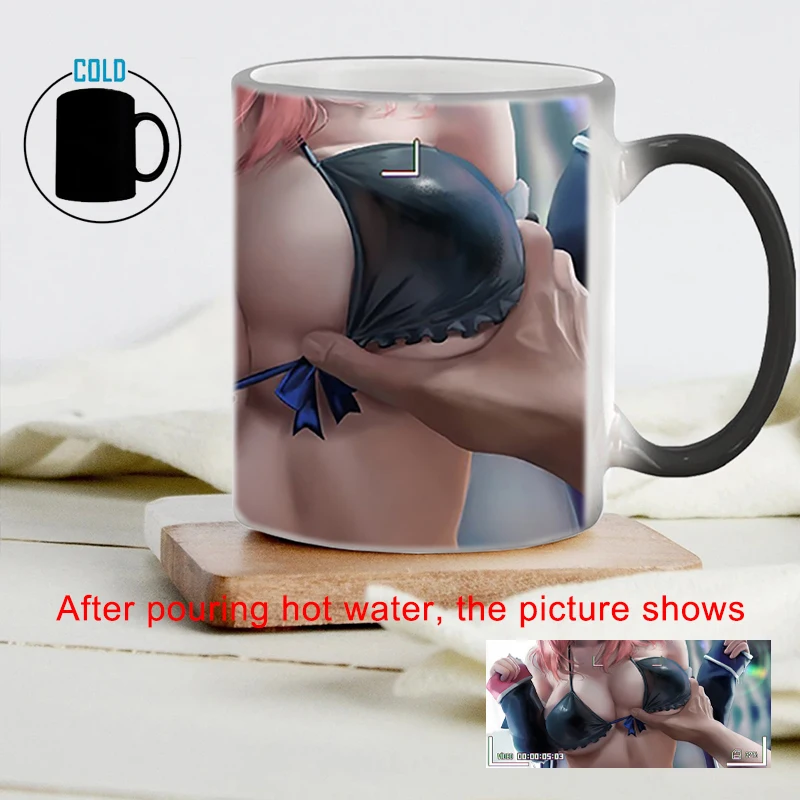 

New Pinch Chest Color Changing Mug BSKT-213 Kawaii Cup Funny Coffee Cups Ceramic Mugs Sublimation Tumblers Drinkware Custom Bar