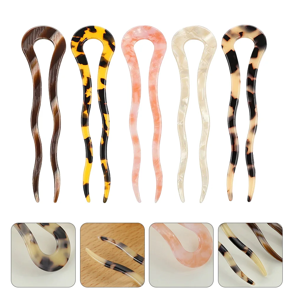 

Hair For Women Accessories French Combs Sticks Hairpins Wavy Chopsticks Buns Clips Bun Pins Thick Pin Topsy Tool Tail Shaped U