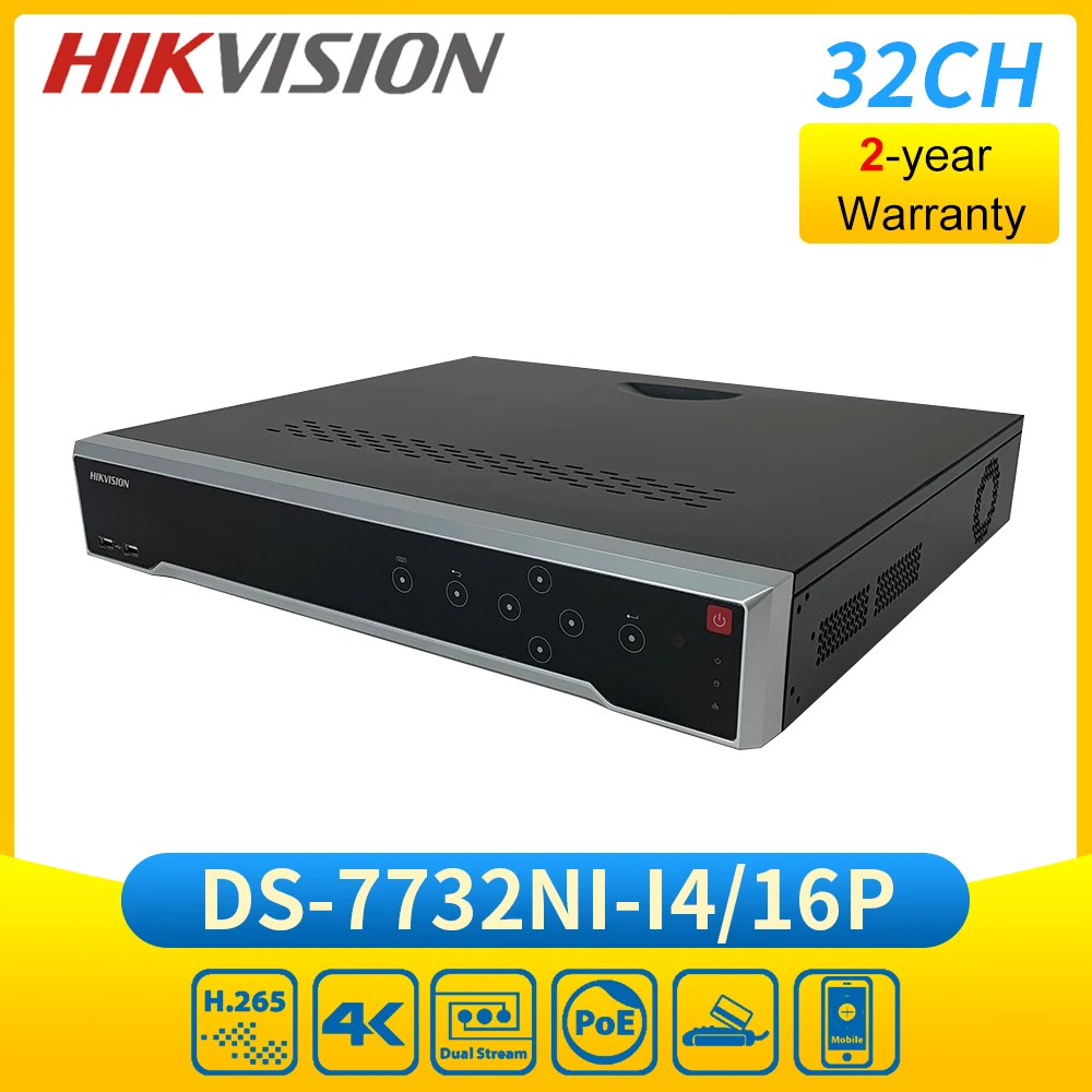 

H​ik DS-7732NI-I4/16P 32ch 4K NVR Recorder 32-Channel HDMI Network Video Recorder NVR ONVIF 16 POE 4 SATA H.265+