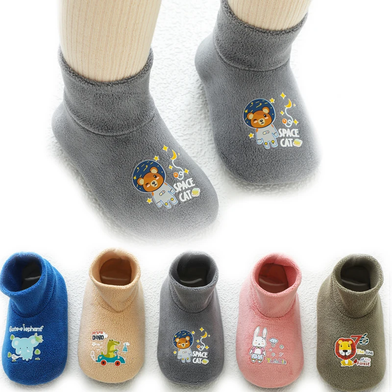 

Baby Anti-slip Socks Newborn Warm Crib Floor Shoes with Rubber Sole for Children Boy Toddler Foot Girl Infant Cute Kids Slippers