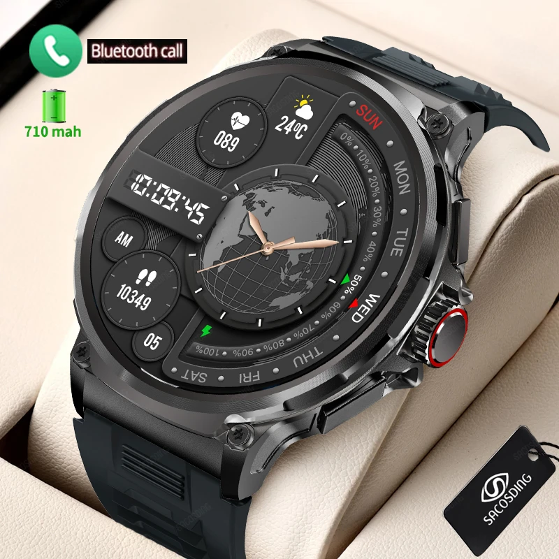 New GPS Track SmartWatch 710mAh Exra Large Battery Smart Watch for Men Bluetooth Call Heart Rate Smartwatch For Huawei Xiaomi