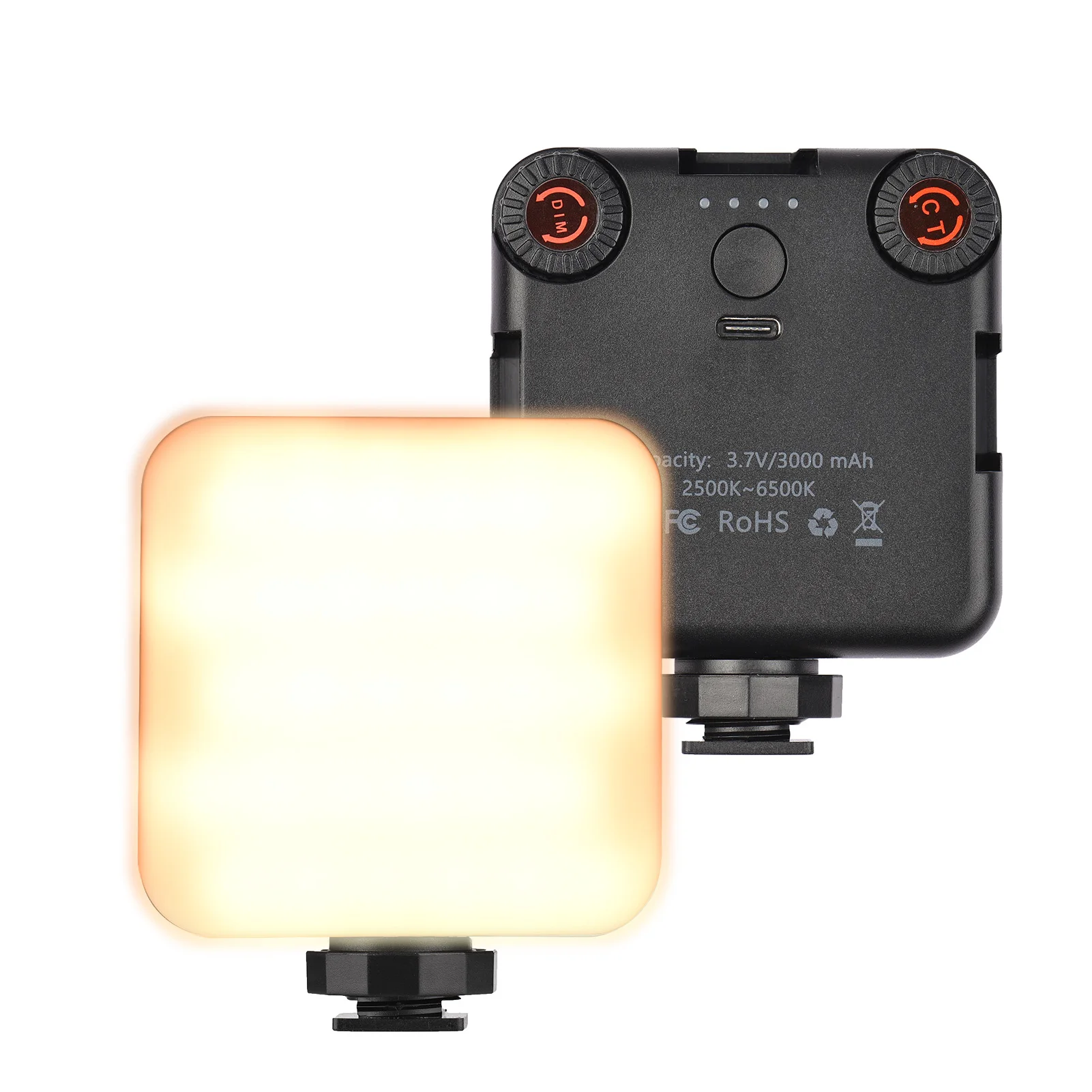 

Pocket LED Video Light Video Conference Lighting 2500K-6500K CRI95+ Battery 3 Cold Shoe for Vlog Live Streaming Photography