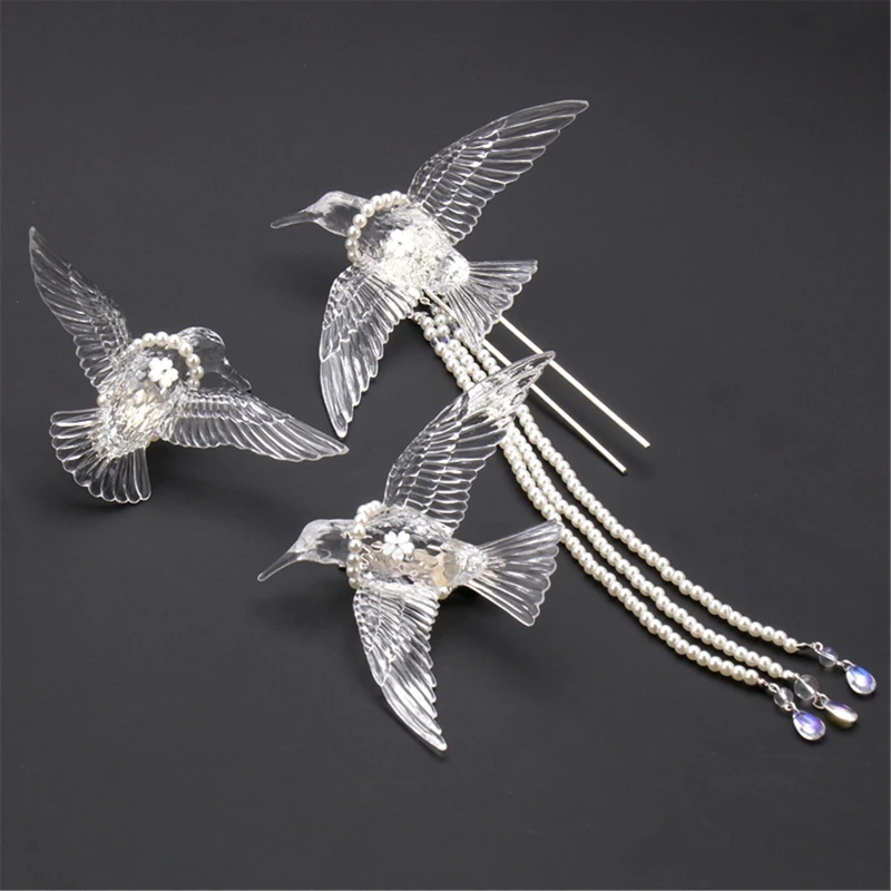 

Acrylic Hair Clips Hairpins Barrettes Vintage Magpie Bridal Hair Accessories