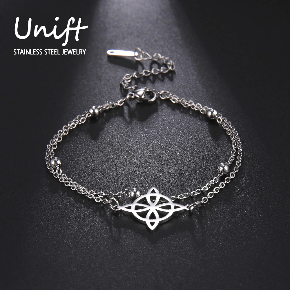 Женский браслет-узел винтажный браслет для йоги из нержавеющей стали |