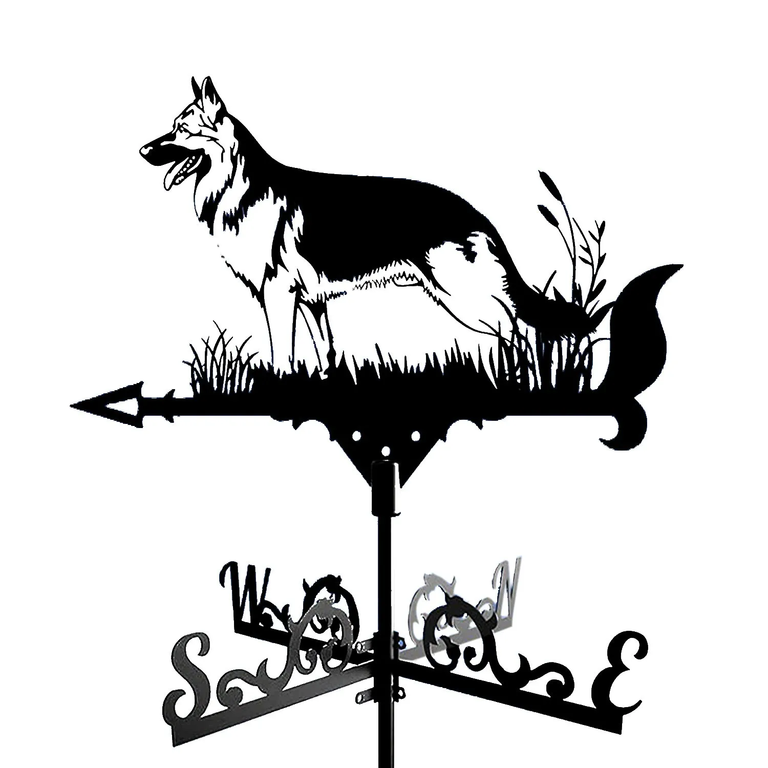 

Iron Art Stake Weather Patio Garden Decor Lawns Outdoor ShepherdDog VaneMetal Home Decor