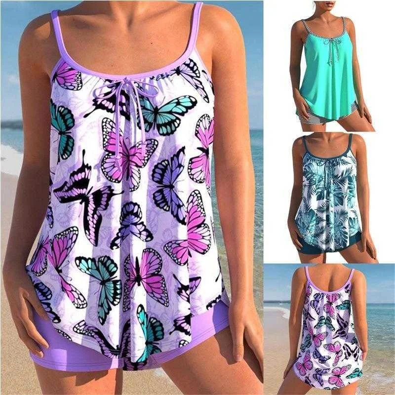 

Split Swimsuit Womens Printed Multi Color Slim Fit Sling Beautiful Back