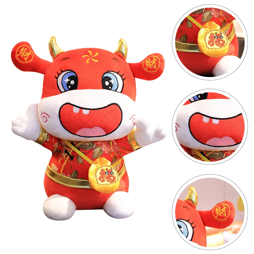 

Lovely Animal Mascot Chinese Zodiac Cow Stuffed Toys Gift for Adults and Kids