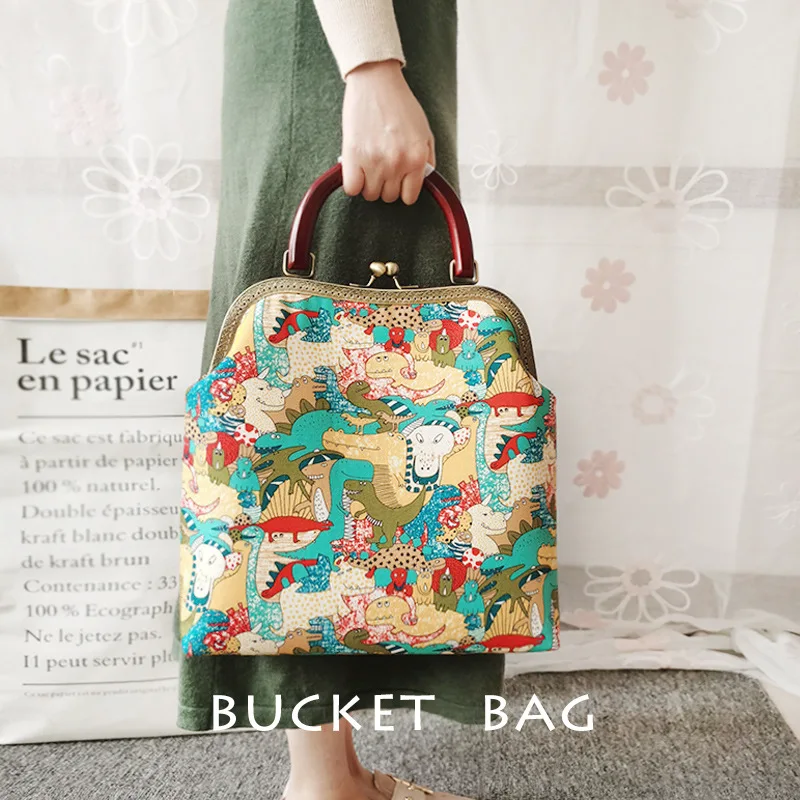 Luxury Women Bags Canvas Handbags Shoulder Bags Cross Body Messenger Bag Tote Original Cartoon Dragon or Shopping Cart Big Bag